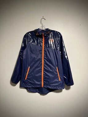 NFL Women's Navy Blue and Orange Chicago Bears Rain/ Windbreaker Jacket